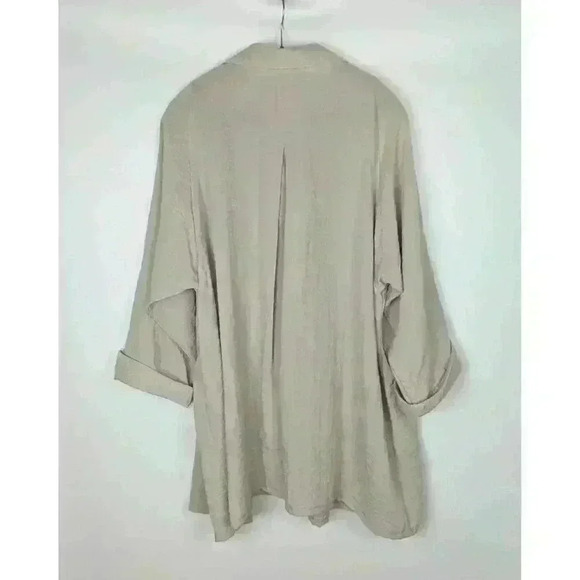 Gump's Women's Two Piece Pant Set Beige Linen Look Size XL #45 - Picture 4 of 7